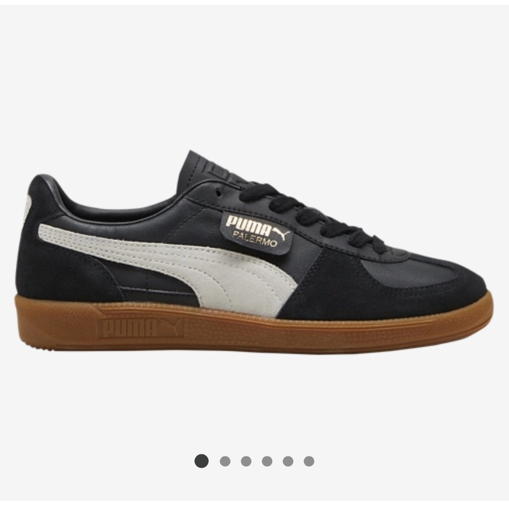 Puma Palermo Black and White with Tan Sole